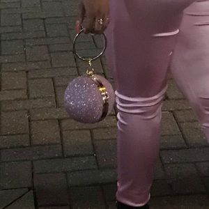 Pink Diamanté Sphere Clutch